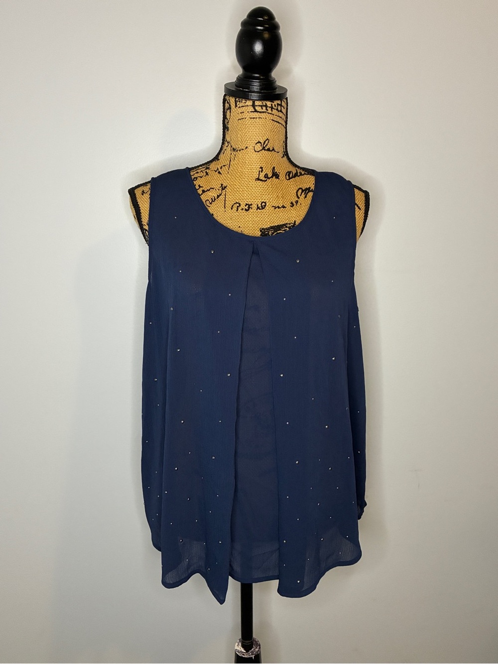 Juicy Couture Navy Beaded Scoop Neck Tank New with Tags